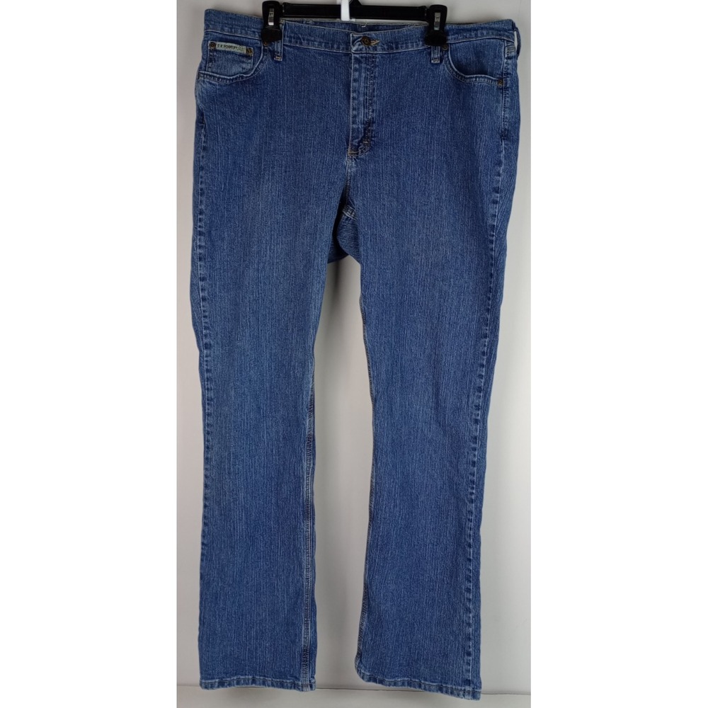 CE Schmidt Mens 20/34 Medium Blue Straight Cut Workwear Denim Jeans